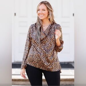 Chic Soul Leopard Print Women's Top NWOT